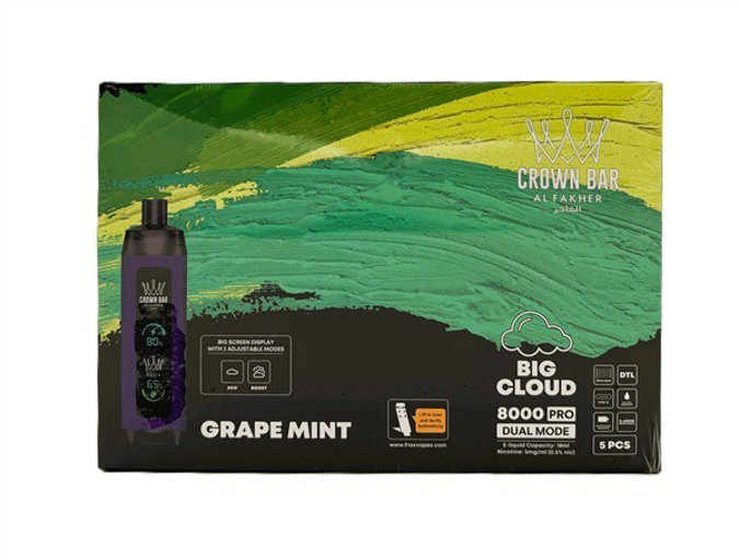Picture of Alfakar Crown Bar 8000 Pro 5ct -  Grape MINT
