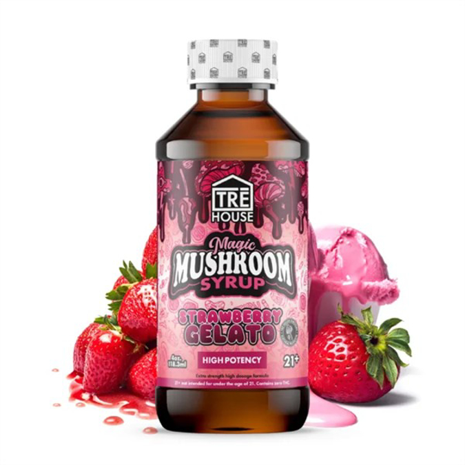 Picture of Tre House Magic Mushroom Syrup 4oz 6ct/Bx - Strawberry Gelato