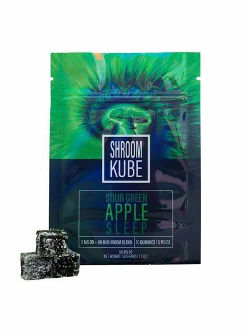Picture of Shroom Kube Gummies 1.7oz 50g 10ct - Sour Green Apple Sleep