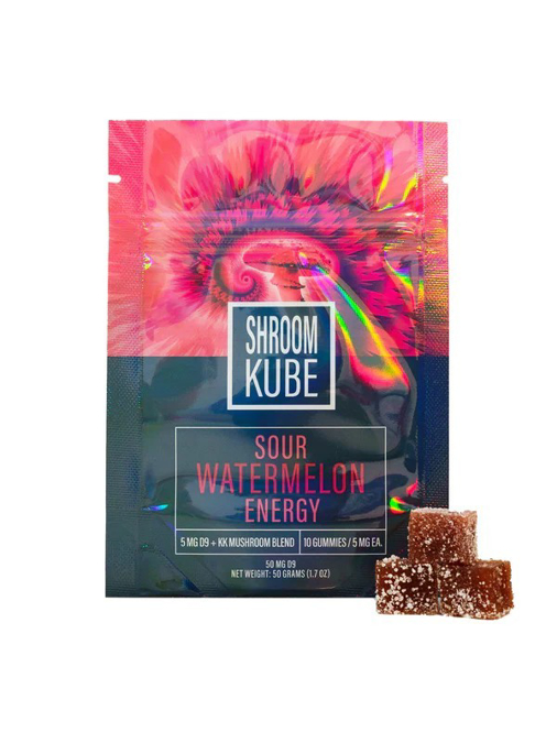 Picture of Shroom Kube Gummies 1.7oz 50g 10ct - Sour Watermelon Energy