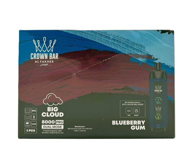 Picture of Alfakar Crown Bar 8000 Pro 5ct - Blueberry gum