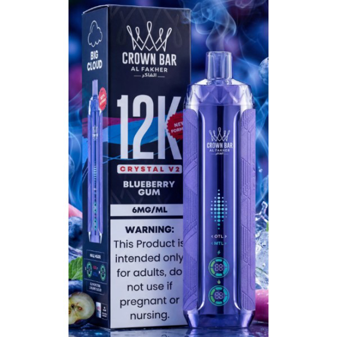 Picture of CROWN BAR DISPOSABLE 12K PUFFS 5CT - BLUEBERRY GUM