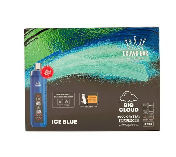 Picture of CROWN BAR DISPOSABLE 12K PUFFS 5CT - ICE BLUE