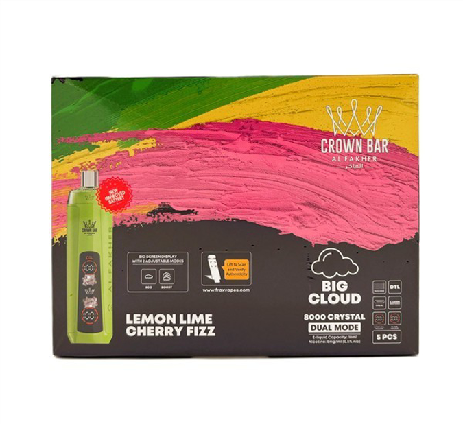 Picture of Alfakar Crown Bar 8000 Pro 5ct - LEMON LIME CHERRY FIZZ