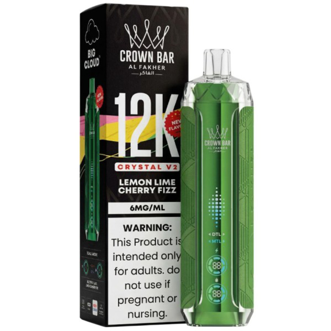 Picture of CROWN BAR DISPOSABLE 12K PUFFS 5CT - LEMON LIME CHERRY FIZZ