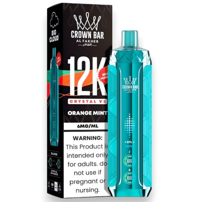 Picture of CROWN BAR DISPOSABLE 12K PUFFS 5CT - ORANGE MINT