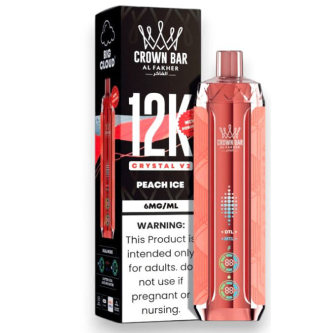 Picture of CROWN BAR DISPOSABLE 12K PUFFS 5CT - PEACH ICE