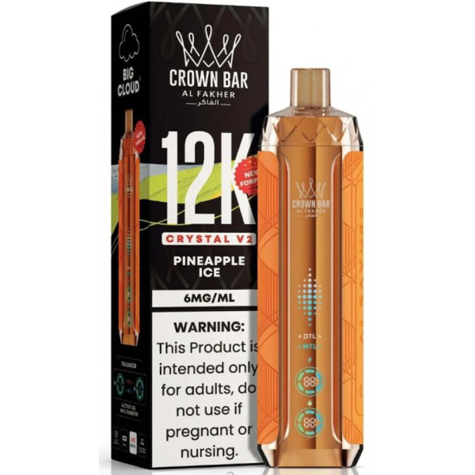 Picture of CROWN BAR DISPOSABLE 12K PUFFS 5CT - PINEAPPLE ICE