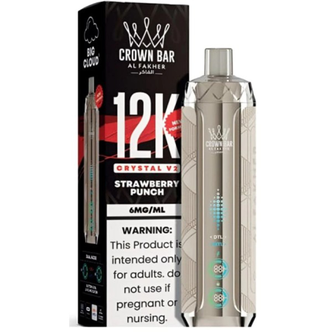 Picture of CROWN BAR DISPOSABLE 12K PUFFS 5CT - STRAWBERRY PUNCH