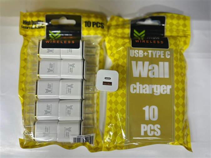 Picture of WALL CHARGER USB+TYPE C 10CT