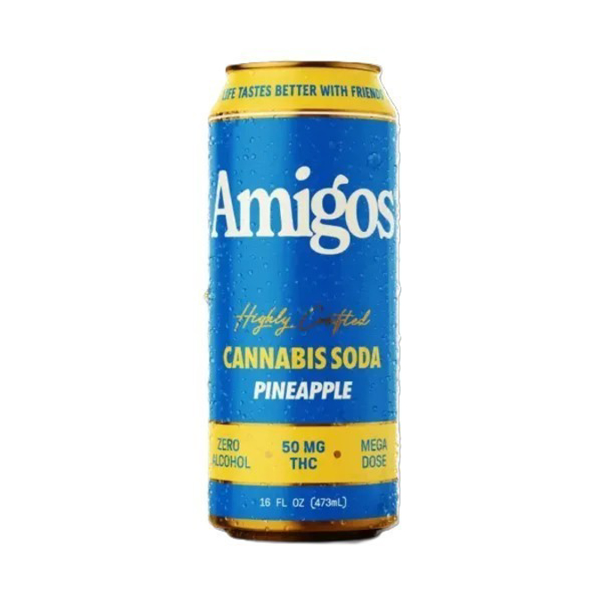 Picture of AMIGOS SODA 50MG 474ML 1CT - PINEAPPLE