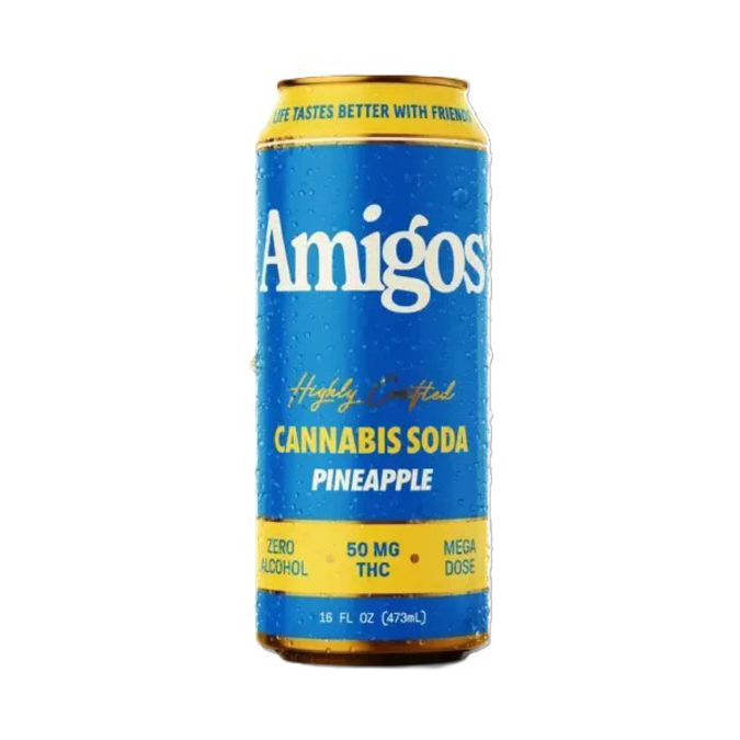 Picture of AMIGOS SODA 50MG 474ML 4CT - PINEAPPLE