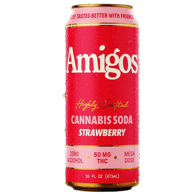 Picture of AMIGOS SODA 50MG 474ML 4CT - STRAWBERRY