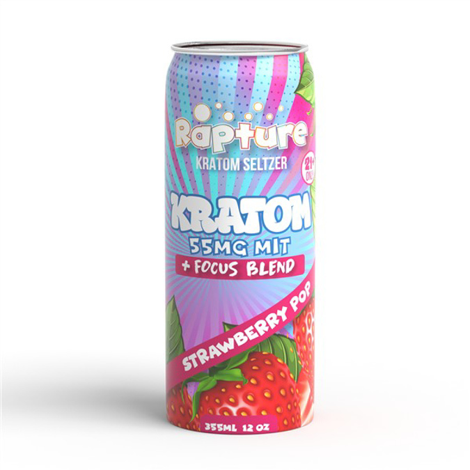 Picture of RAPTURE KRATOM SELTZER 55mg 355ml - STRAWBERRY POP