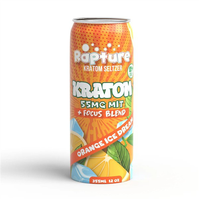 Picture of RAPTURE KRATOM SELTZER 55mg 355ml - ORANGE ICE DREAM