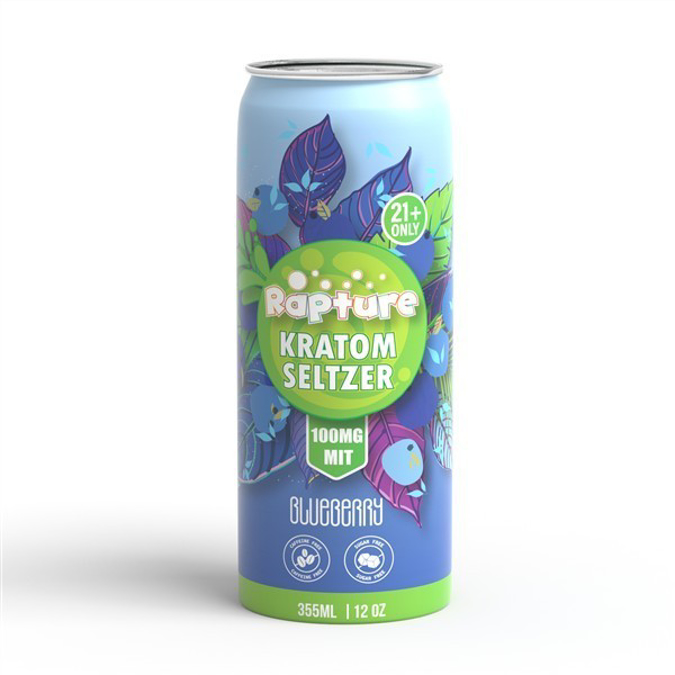 Picture of RAPTURE KRATOM SELTZER  BLUEBERRY 100MG MIT
