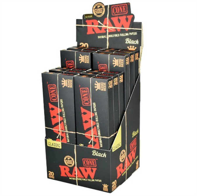Picture of RAW CONE CLASSIC BLACK KING SIZE 12PK 20CT