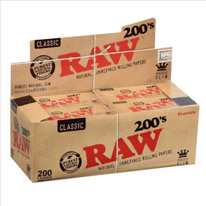 Picture of RAW Classic King Size Slim 200s Papers 200pk 40ct