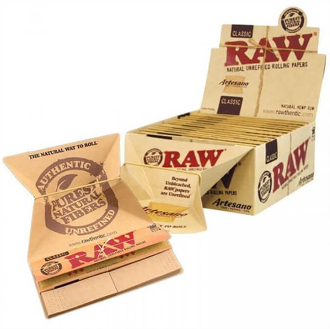 Picture of RAW Classic KS Slim Artesano Papers Tips Tray 32 pk 15ct bx 