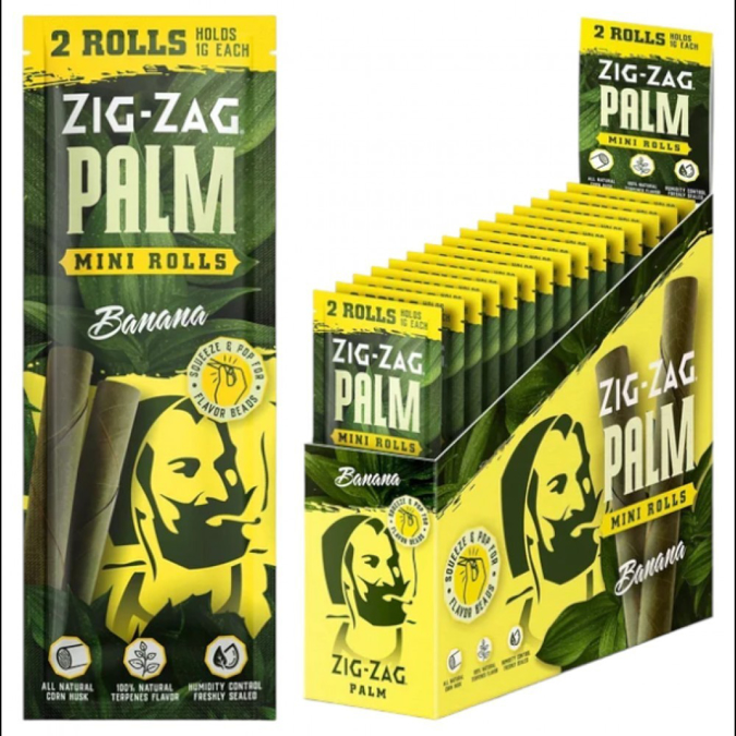 Picture of ZIG ZAG PALM MINI 1G ROLLS 2PK 15CT/BX - BANANA