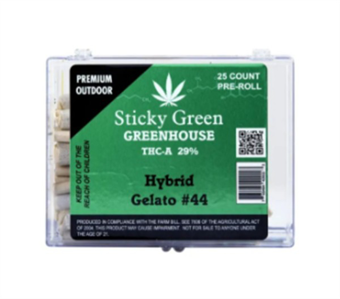 Picture of Sticky green prerolls thca 25ct - Gelato 44