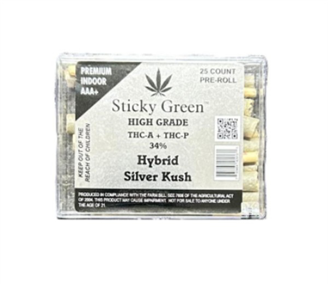 Picture of Sticky silver prerolls thca 25ct - Silver kush