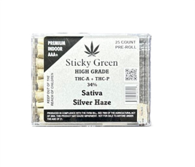 Picture of Sticky silver prerolls thca 25ct - Silver HAZE