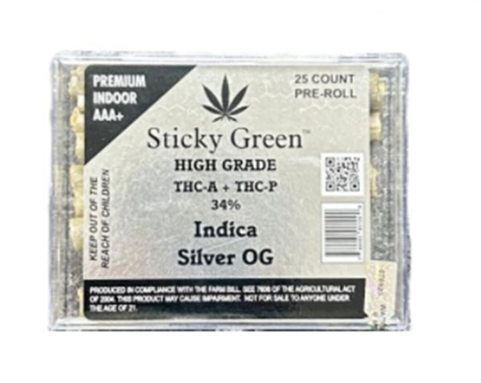 Picture of Sticky silver prerolls thca 25ct - Silver og