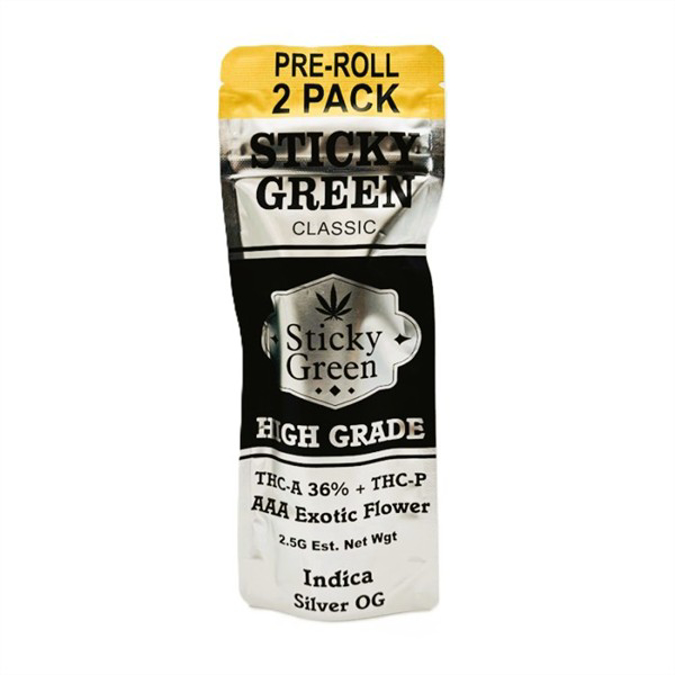 Picture of Sticky Green Prerolls high grade 2.5 grams-Silver OG 