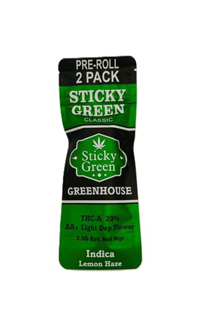 Picture of STICKY GREEN GREENHOUSE 2.5GM 2CT - LEMON HAZE
