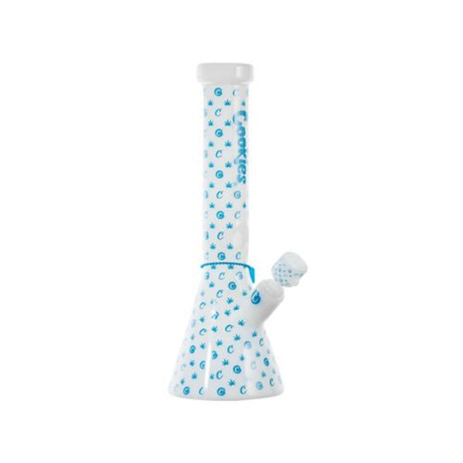 Picture of COOKIES ORIGINAL BEAKER WATERPIPE 14" CKW-010 - WHITE