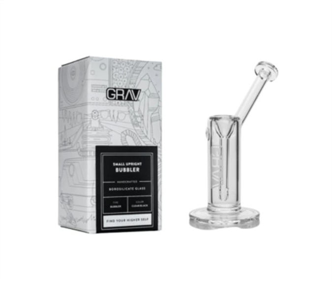 Picture of GRAV 7.5" Small Upright Bubbler Waterpipe Clear