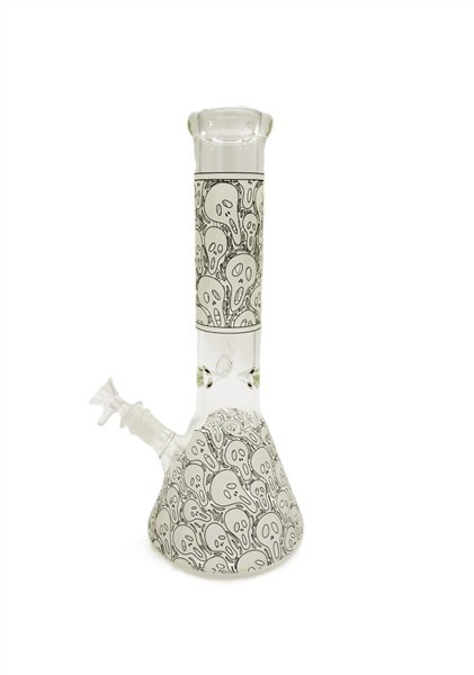 Picture of WATER PIPE 13 INCH GLOW IN THE DARK SKULLS