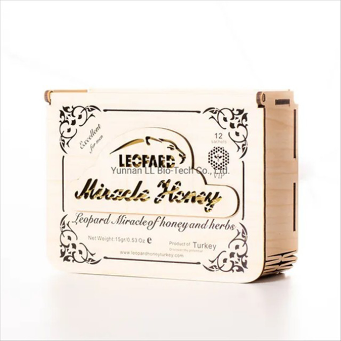 Picture of HONEY LEOPARD WOOD BOX 12CT