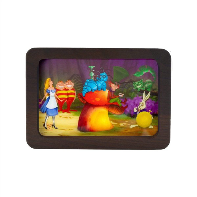 Picture of V Syndicate 5x7in Small HighDef 3D Wood Rolling Tray-Alice Wood Rolling Tray-Alice