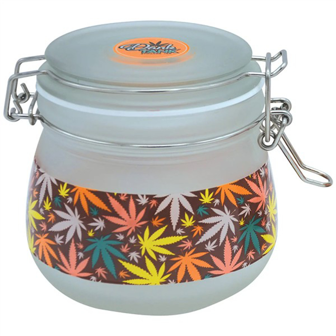 Picture of FUJIMA GLASS STORAGE JAR 500ML 1CT - WHITE LEAVES