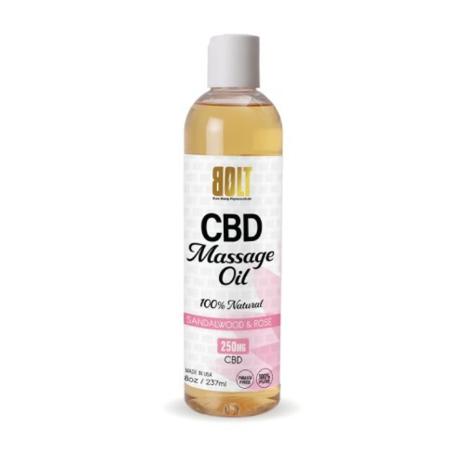 Picture of BOLT CBD MASSAGE OIL 250MG 8OZ SANDALWOOD ROSE