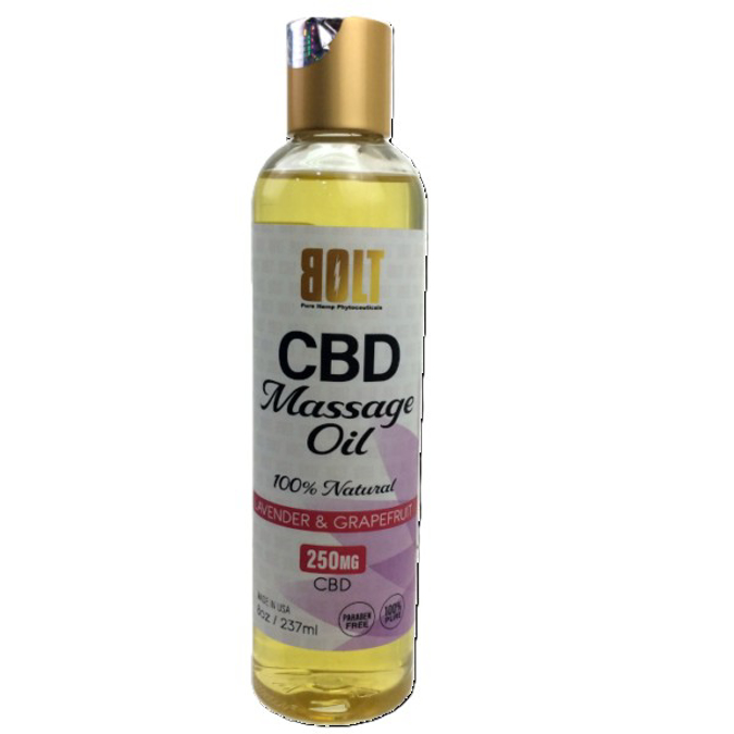 Picture of BOLT CBD MASSAGE OIL 250MG 8OZ LAVANDER & GRAPEFRUIT