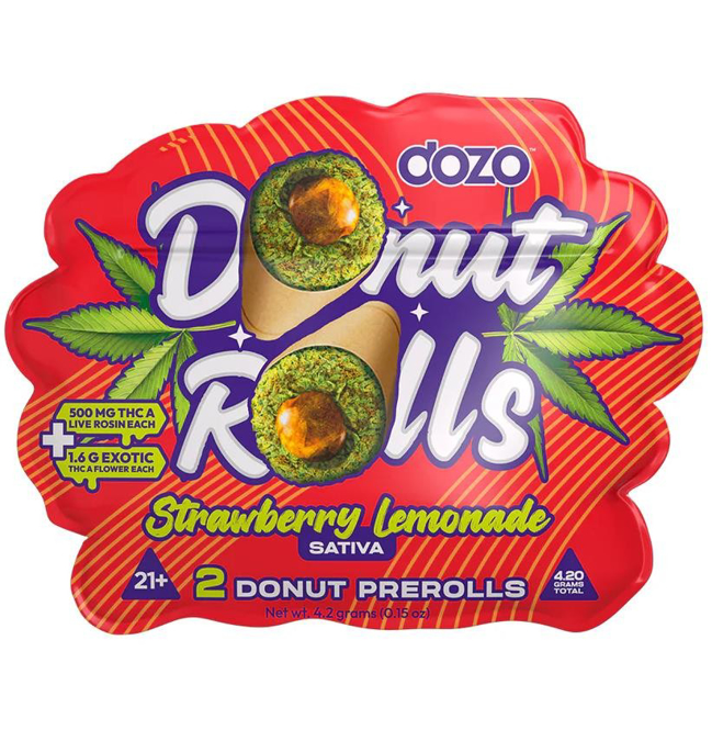 Picture of Dozo Donut Pre-roll 1.6GM 2CT/PACK - STRAWBERRY LEMONADE