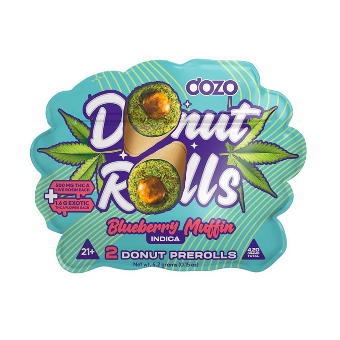Picture of Dozo Donut Pre-roll 1.6GM 2CT/PACK - BLUEBERRY MUFFIN
