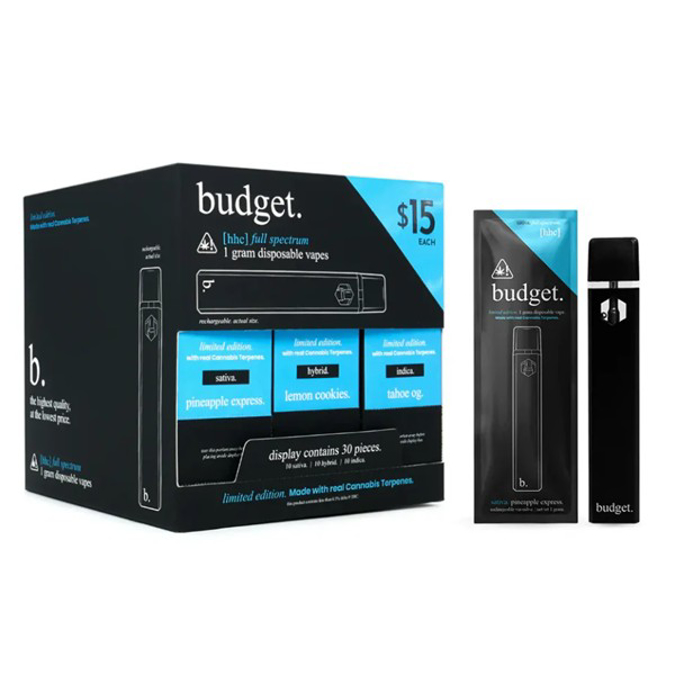 Picture of BUDGET HHC DISPOSABLE 1GM 30CT - BLUE FULL SPECTRUM