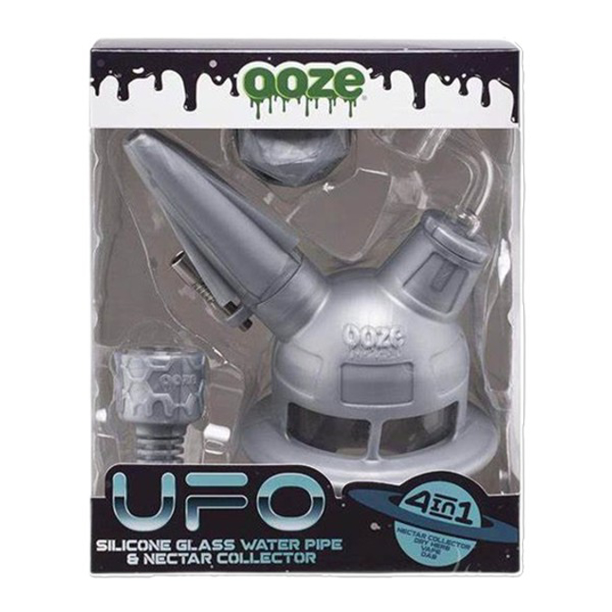 Picture of Ooze UFO 6" Silicone Waterpipe & Nectar Collector UFO Stellar Silver