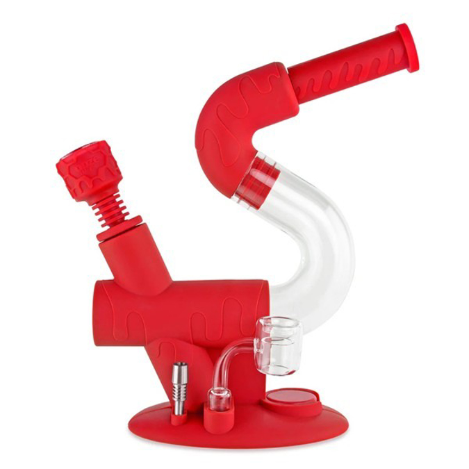 Picture of Ooze Swerve 10" Silicone Waterpipe Nectar Collector Swerve Scarlet