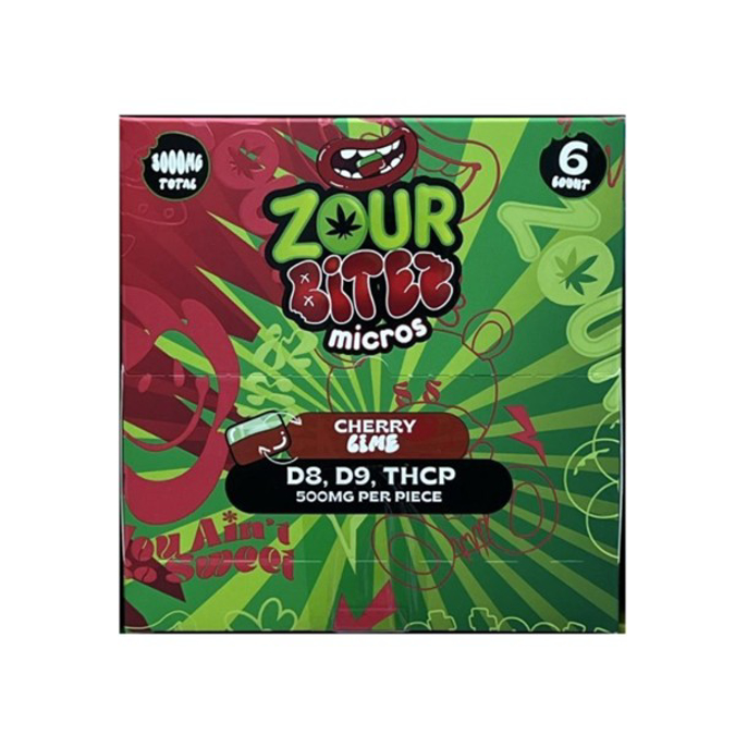 Picture of ZOUR BITEZ GUMMIES 500MG 6CT BAG 30BAG BOX - CHERRY LIME 