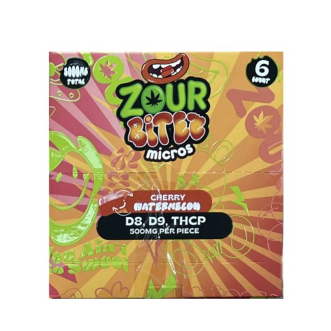 Picture of ZOUR BITEZ GUMMIES 500MG 6CT BAG 30BAG BOX - CHERRY WATERMELON 