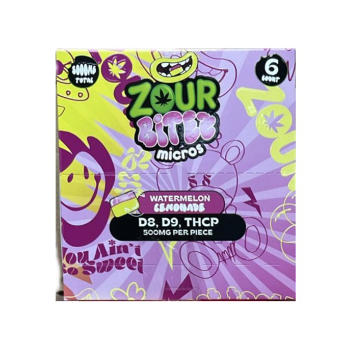 Picture of ZOUR BITEZ GUMMIES 500MG 6CT BAG 30BAG BOX - WATERMELON LEMONADE