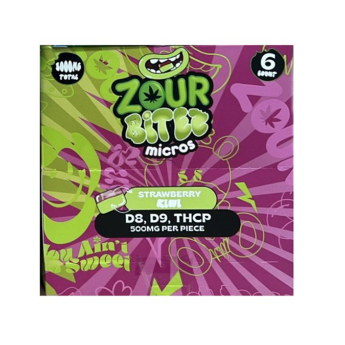 Picture of ZOUR BITEZ GUMMIES 500MG 6CT BAG 30BAG BOX - STRAWBERRY