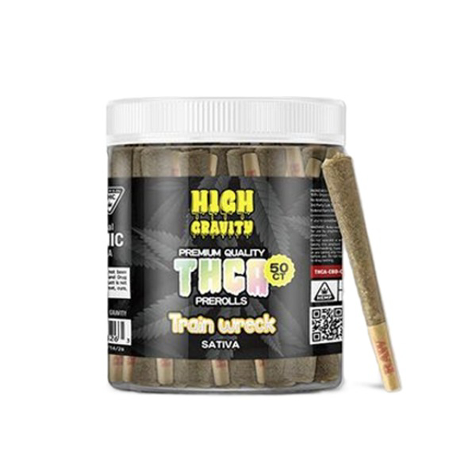 Picture of HIGH GRAVITY THCA PREMIUM PREROLL 50CT - TRAIN WRECK