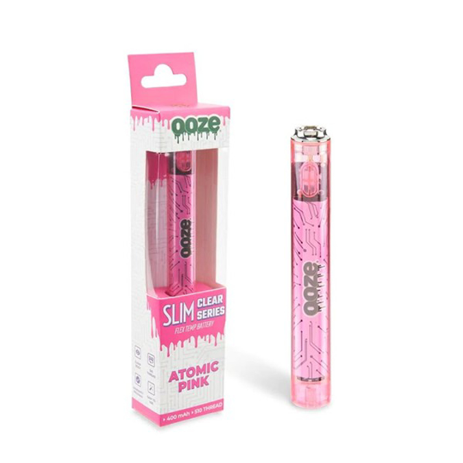 Picture of Ooze Slim Clear Series Vape Battery - Atomic Pink