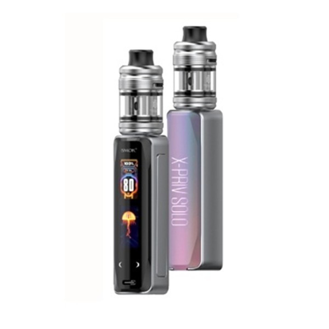 Picture of SMOK X-PRIV SOLO 80W 18650 STARTER KIT W/3.5ML TF SUB-TANK SILVER LINES